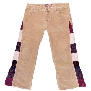 Vintage Y2K 2000s Custom Reworked Patchwork Old Navy Corduroy Flare Leg Pants